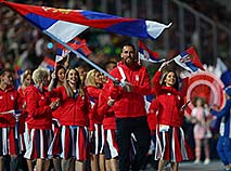 Парад спортсменов на церемонии открытия II Европейских игр