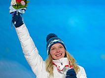 Ганне Гуськовай уручаны сярэбраны медаль у лыжнай акрабатыцы